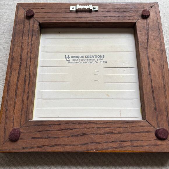 Vintage Quail Pheasant Wood Frame Ceramic Tile Wall Decor Plaque Porcelain 8.5" - Picture 2 of 6